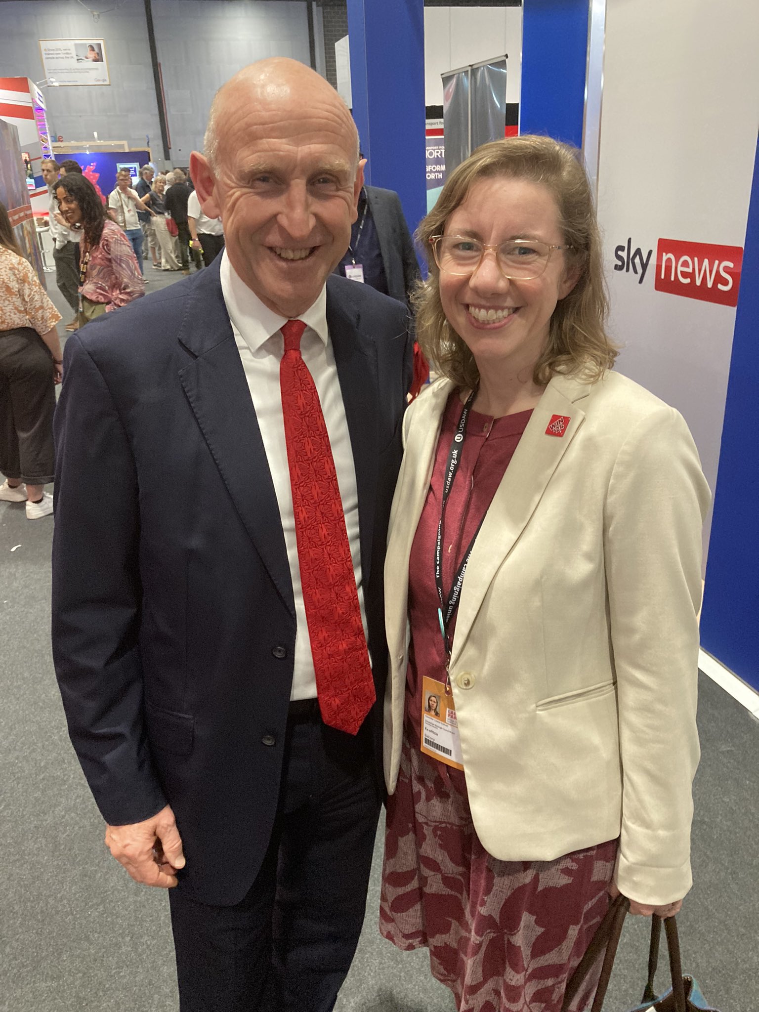Lauren with the Shadow Defence Secretary John Healey MP